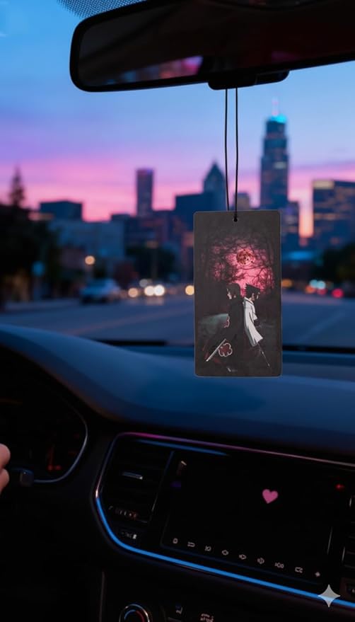 PumpCar 2 pieces Uchiha Itachi Sasuke double-sided hanging Japanese anime vanilla car air freshener Cool anime hanging air fresheners for rearview mirror Car Interior Accessories Household gifts