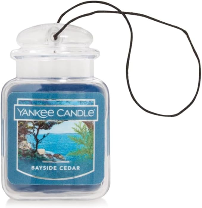 Yankee Candle Car Jar Ultimate, Bayside Cedar, 0.96 OZ (Pack of 4)