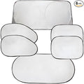 6PCS Reflective Car Windshield Sunshade, Polyester Foldable Car Side Window Sun Cover with Storage Bag, Universal Vehicle Interior Protection Accessories for Heat and UV Rays Shield