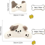 Car Headrest and Lumbar Support for Driving Cute Dog Car Headrest Pillow Head Neck Support Girl-Style Interior Decor