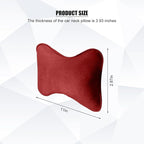 Car Headrest Pillow, Suede Soft Comfortable Breathable Vehicle Seat Neck Support Cushion with Adjustable Strap, Ergonomic Design Auto Head Rest Pad, Universal for Sedan RV Truck (Red)
