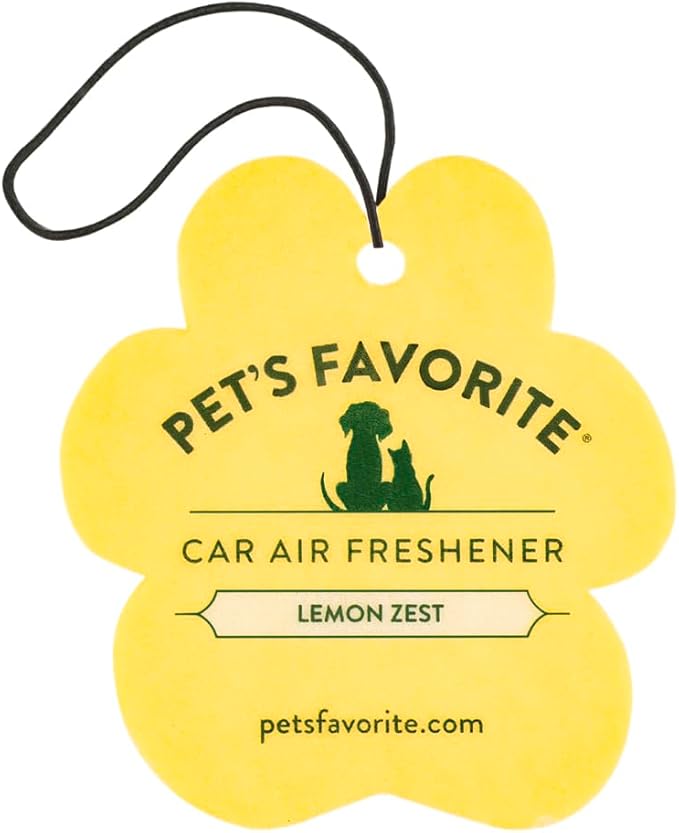 Pet’s Favorite Car Air Freshener - Lemon Zest Pack of 3 - Non-toxic Car Air Freshener - Pet-Friendly Air Freshener For Small Spaces & Car - Hanging Odor Eliminating Air Freshener