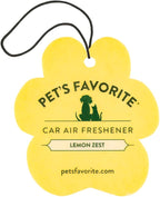 Pet’s Favorite Car Air Freshener - Lemon Zest Pack of 3 - Non-toxic Car Air Freshener - Pet-Friendly Air Freshener For Small Spaces & Car - Hanging Odor Eliminating Air Freshener