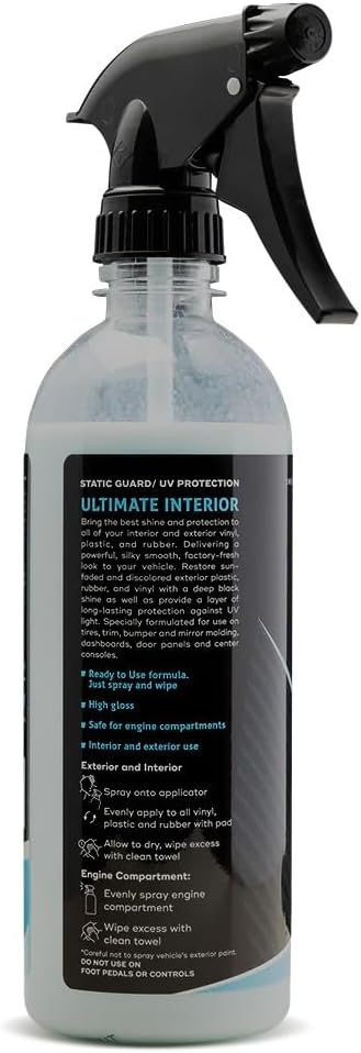 Ultimate Interior | Tropical Coconut Scent | Static Guard & UV Protection 16oz bottle by Swags Sauce - UV protection coating for plastic, vinyl, rubber, and carbon fiber surfaces.