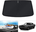 KUST Windshield Sun Shade for 2015-2023 Dodge Challenger Accessories Coupe,SRT Hellcat,Redeye,GT,RT,TA Coupe,Widebody,SXT,RT Scat Pack Custom Fit Sunshade Foldable Sun Visor Protector Blocks UV Rays