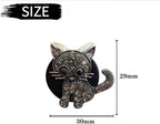 Cute Diamond Cat Air Vent Clip Air Conditioning Outlet Clip Car Air Freshener Clip Charm Car Inter Decor Accessories (Grey)