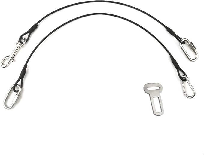 Dog Car Seat Belt Restraint, Sonku 2 Pack Proof Steel Cable Safety Vehicle Belt Fit for Small, Medium, Large, and X-Large Dogs