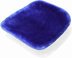 OGLAND Fluffy Genuine Australia Sheepskin Car Seat Cover for Auto Interior Accessories with Soft Fuzzy WoolNatural Fur Non-Slip (Blue, Front)