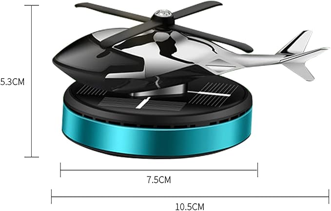 Car Air Fresheners,Al Alloy Solar Powered Rotating Incense Helicopter Diffuser, Home and Car Décor Accessories (Blue)