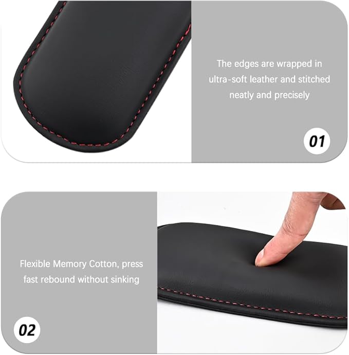 2PCS Car Door Armrest Pads,Soft Leather+Memory Foam Car Knee Pads for Arm Support&Protect Elbow and Knee,Universal Car Elbow Pads Car Accessories Interior for Most Vehicles (Black)