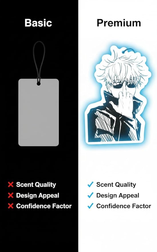 PumpCar 2 pieces Gojo Satoru double-sided hanging Japanese anime cherry-scented car air freshener Cool anime hanging for rearview mirror Car Interior Accessories Gifts