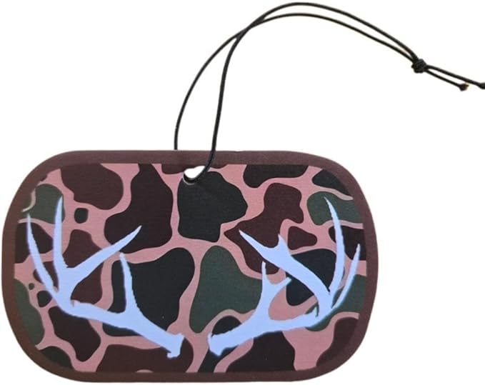 ThatsRad Car Air Freshener Duck Fly Fishing Fish Hunting Stocking Stuffer (One Size, Camo Antlers/Forest Scent)