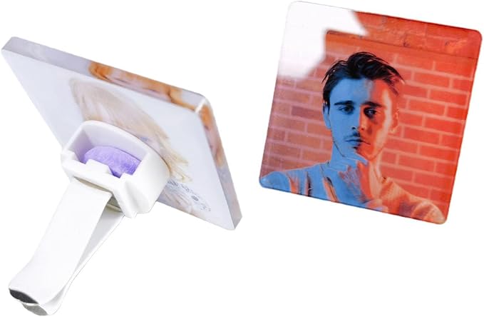 6 Pack Sublimation Car Air Vent Clips Blanks Acrylic Car Outlet Perfume Auto Vent Scent Diffuser Clip for DIY Photo Crafts Square Shaped