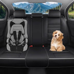 Car Seat Covers Full Set Custom Fit for Ford Fiesta 2011-2019-Luxury Leather with Lumbar Support, Breathable, Waterproof, Anti-Slip, Durable, Easy to Install (Black&White,Full Set)