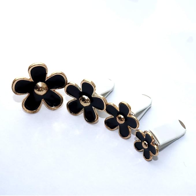 INEBIZ Cute Daisy Flowers Air Vent Decorations Clips Car Air Freshener Girly Charm Automotive Interior Aesthetic Decor Accessories for Women (Black)