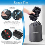 Sodurue Travel Cushion Airplane Seat,Airplane Seat Cushion for Long Flights,Press Type Air Inflatable Wheelchair Seat Cushion for Car,Office,Stadium,Ergonomic Comfort Support,Heavy Duty (36 Air Bag)