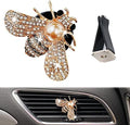 Shiny Bee Car Air Freshener Dashboard Outlet Vent Clips，Pearl Diamond Bee Car Perfume Car Air Conditioner Air Outlet Decoration Aromatherapy Clip，cute Bling Bee Charms Rhinestone Auto Interior Decorations Accessory (Gold)