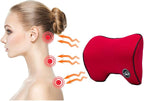 Car Neck Support Pillow for Driving, Car Seat Headrest Pillow with Soft Memory Foam (Red)