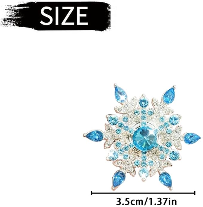 Bling 4Pcs Snowflake Air Vent Clips Car Air Freshener Outlet Clips Bling Rotatable Snowflake Car Vent Decorations Stress Relief Auto Accessories Toy Refillable (Blue)