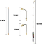 Selkie 120inch Stainless Steel Pressure Washer Extension Wand Power Washer Lance with Spray Nozzle Tips,30°,90°Curved Rod, 1/4’’Quick Connect, Replacement for Anti-Leaked Ring 4000 PSI…