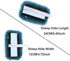 OGLAND Long Wool Sheepskin Seat Belt Covers, Seatbelt Pads for Adults Kids Women Universal Car 2 Pack (Steel)