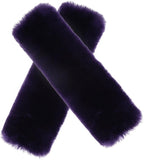 OGLAND 2 Pack Natural Fur Comfort Auto Authentic Sheepskin Car Seat Belt Pads for Adults, Soft Texture Shoulder Neck Cushion Pad Protector, Genuine Australia Merino Wool Cover (Lilac)