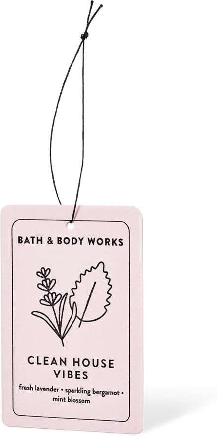 Bath & Body Works Clean House Vibes Hanging Fragrance Diffuser – Long-Lasting Fresh Linen Air Freshener for Car, Closet, or Home, Refillable Decorative Scent Diffuser
