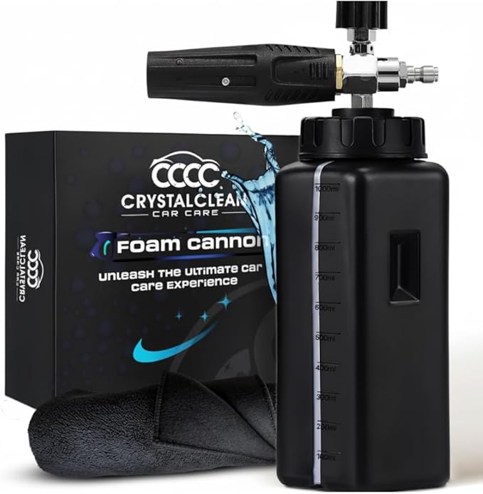 Foam Cannon for Pressure Washer Wide Mouth | High Performance 1/4'' Quick Connector Adjustable Thick Snow Foam Lance | 1.1mm Orifice Pressure Washer Soap Attachment Foamer Car Detailing Soap Cannon 1L