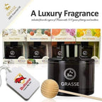 Bullsone Grasse Diffuser, Natural Car Air Fresheners, Luxury Car Perfume - Pear & Freesia Scent (2 Pack)