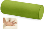 Memory Foam 16x6 Neck Pillow for Sleeping, Neck Pain Relief, Side Back Stomach Sleeper, Car or Office Chair Sofa,Support Pillow with Soft Velvet Pillowcase (Light Green)