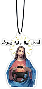 1PCS Car Air Fresheners,Jesus Take the Wheel Hanging Car Air Fresheners for Cute Mirror Freshener Mirror Scented Hanging Jesus Auto Accessories Decor Interior Home Gifts for Women Men Friends