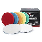 6" Buffing Polishing Pads Kit, 7Pcs 6.5" Backing Plate, Sponge & Woolen Pads - 6" Drill Attachment Set for Car Buffer Polish & Wax (6 Inch (150mm))