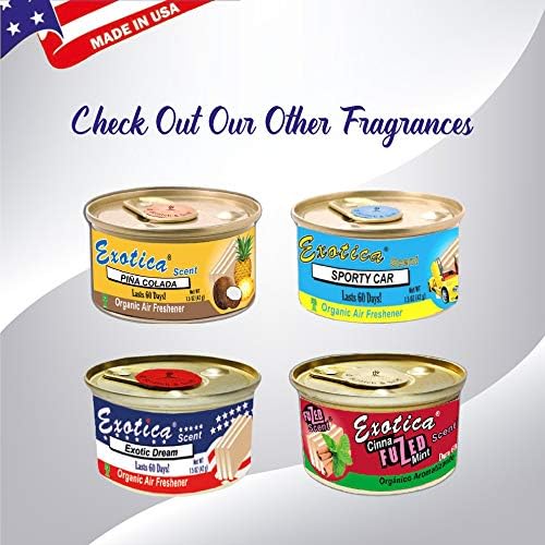Car Air Freshener | Spill-Proof Can | Organic | for Home & Auto | Long Lasting Freshness | (Pack of 12) Exotica Dream