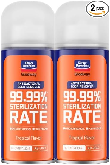 Glodway Whole Car Air Refresher Spray,Odor Eliminator Eliminates Strong Vehicle Odors,Tropical Flavor Scent-6 Ounce Spray Bottle (Plack of 2)