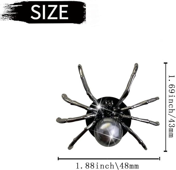 Bling Spider Car Air Fresheners Vent Clips, Cute Lovely Spider Car Air Vent Clips Funny Diamond Diffuser Vent Clip Decoration Interior Decor Bling Accessories for Women Men（Black）