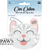 Cute CAT CAR AIR FRESHENER - Cute Cat Design, Long-Lasting Scent, Portion of Proceeds Benefit PAWS Chicago (French Peony)