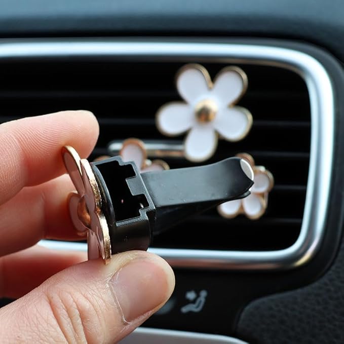 4 Pieces Daisy Flower Air Vent Clip Car Air Freshener Charm Colorful Car Interior Accessories for Girls Women（Pink）