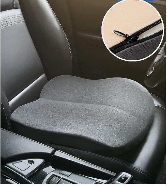 Adult Car Booster Seat Cushion, Car Seat Driver Height Boost Mat Memory Foam Car Seat Cushions Pad Improve Driving View Non-Slip 3D Office Chair Cushion Pressure Relief (Pink)