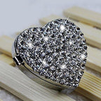 Crystal Sparking Heart Shape Natural Car Vent Clip Air Freshener For Auto (Silver)