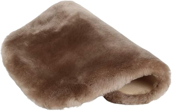 OGLAND 20 inchs Shearling Sheepskin Car Seat Cover, Fluffy Fuzzy Wool Car Seat Covers for Auto Interior Accessories with Soft Eco-Friendly Natural Fur Non-Slip (Camel, Front)