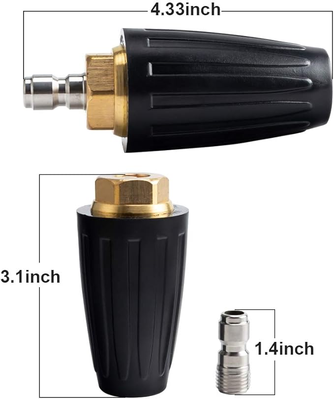 Pressure Washer Tips Turbo Nozzle Pressure Washer 4000 PSI Max Rotating Pressure Washer Nozzle with 1/4'' Quick Connect for Cleaning Brick, Concrete, and Vinyl Surfaces，4.0 GPM 4.0 Orifice