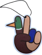 ThatsRad Car Air Freshener Duck Fly Fishing Fish Hunting Stocking Stuffer (One Size, Peace Duck/Leather Scent)