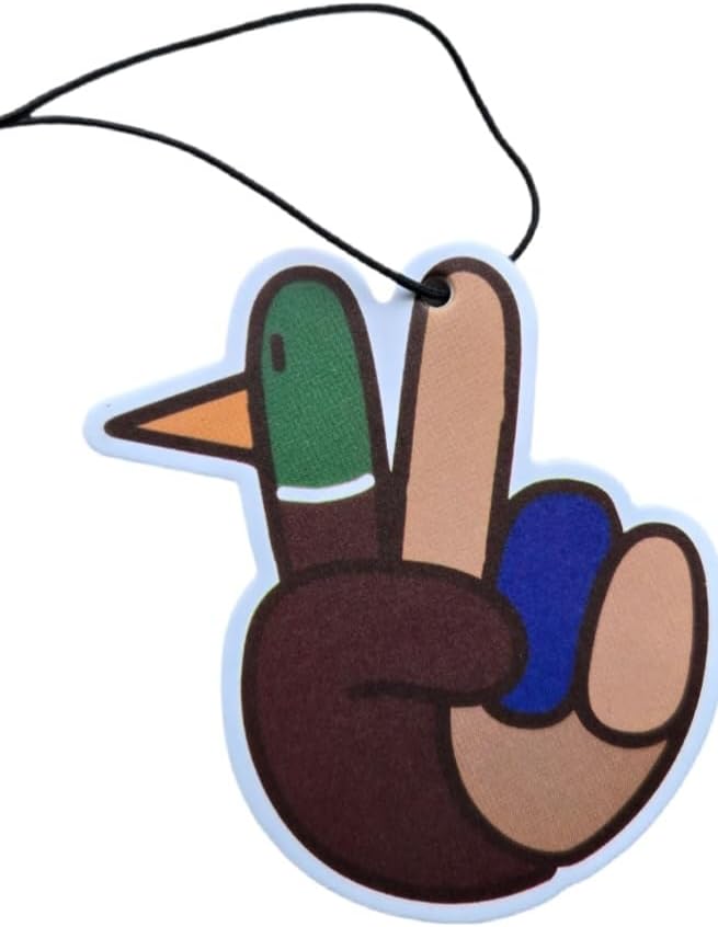 ThatsRad Car Air Freshener Duck Fly Fishing Fish Hunting Stocking Stuffer (One Size, Peace Duck/Leather Scent)