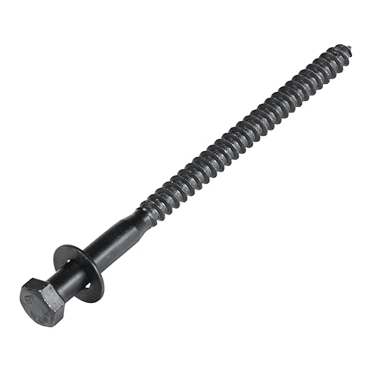 1/4 x 6 (50 Pack) Lag Screw Kit, 50 Screws and 50 Washers, Ceramic Black Ruspert Coating for Exterior Use, Meets ASTM A307 and ASME B18.2.1, Industrial/Commerical Grade by Makers Bolt