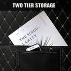 Kick Mats Back Seat Protector 2 Pack Car Back Seat Cover Premium Fabric Odor Free Protect Your Leather Seat with 2 Storage Pocket