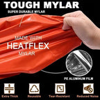 Emergency 2-Person Orange & Gray Survival Tent with Whistle & Paracord, Storm & Tornado Shelter, Tactical for Camping & Survival Kit
