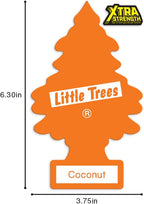 LITTLE TREES Car Air Freshener | Xtra Strength Provides Long-Lasting Scent for Auto or Home | Extra Boost of Fragrance | Coconut, 24 Air Fresheners