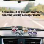 Car air freshener diffuser Plaster Couple Snowman Figurines Fragrant Gypsum Cute interior accessories car dashboard ornaments Indoor Christmas New Year's Gifts Porch Office Desk Decor (blue, NO.5)