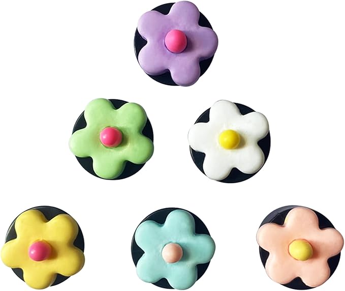 6 Pieces Daisy Flower Air Vent Clips, Cute Colorful Car Air Freshener Clip & Diffuser, Boho SUV Outlet Vent Decorations, Charm Car Inter Decor Accessories for Girls Women