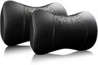 Car Leather Neck Pillows, Neck Rest Cushions,100% Memory Foam Cervical Support, Comfortable Travel car Seats and Home Office Soft Pillows, Black a Set (2 pcs)